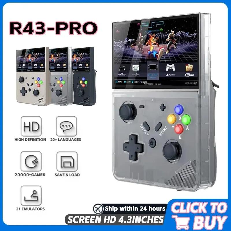 R43  Ʈ ޴   ܼ, HD 4.3 ġ LED ũ,  3D Ȩ, 4K  PSP PS1, 25 ùķ , 64GB
